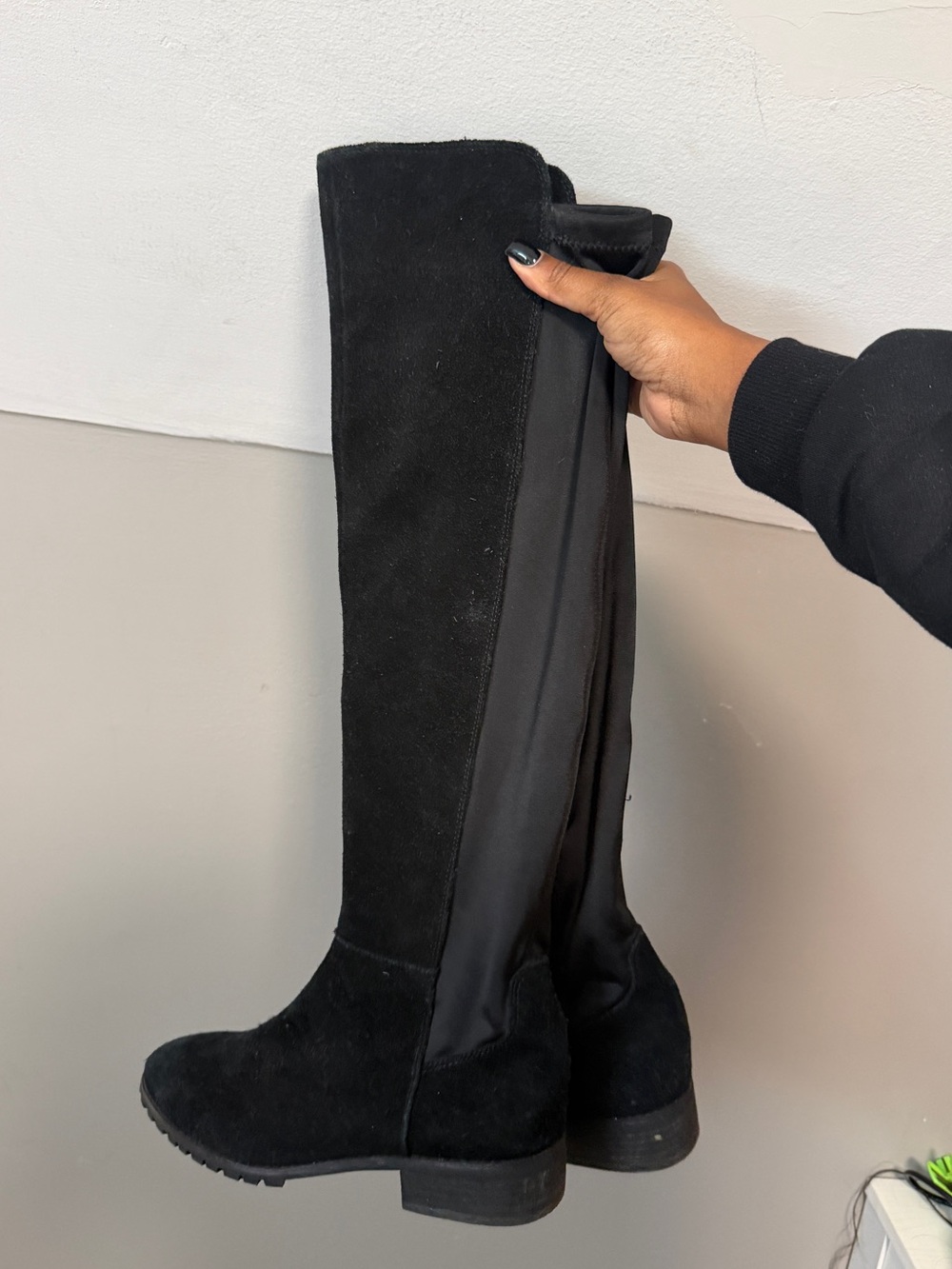 Blondo Black Over-the-Knee Suede Stretch Boots